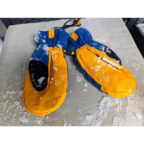 Dakine Leather Ski Snowboard Mittens Size L – Colorado Flag Edition – Blue/Gold - Picture 7 of 8